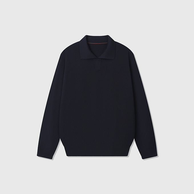 loro piana empire wool long-sleeve polo shirt